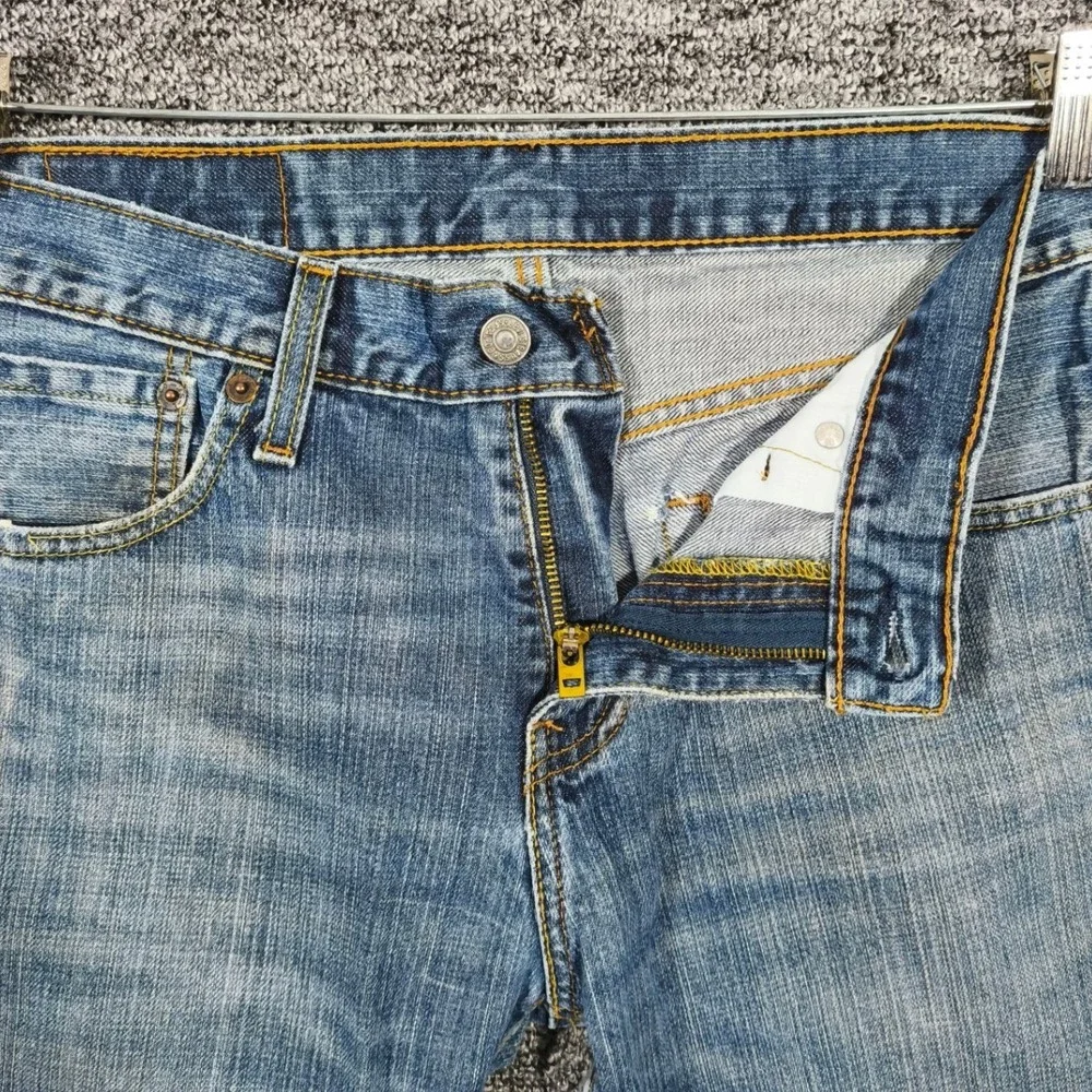 Levis 527 Slim Bootcut Jeans Mens 30x32 Medium Wash Distressed 05527-0521
